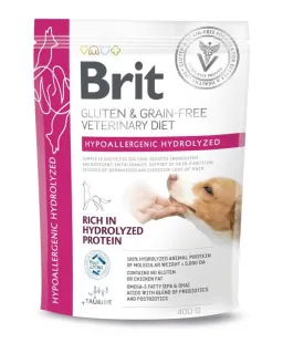 Сухой беззерновой корм Brit VetDiet Dog Hypoallergenic Hydrolyzed — для собак с пищевой аллергией, с гидролизованным белком