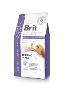 Беззерновой сухой корм Brit VetDiet Dog Gastrointestinal-Low Fat для собак при проблемах с пищеварением с ограниченным содержанием жира, с сельдью
