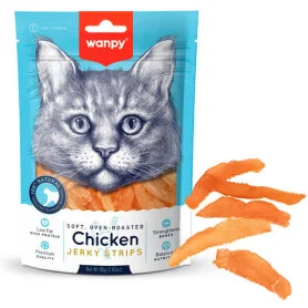 Лакомство Wanpy Soft Chicken Jerky Strips - вяленые полоски для кошек, из филе курицы 