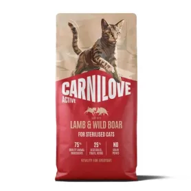 Сухий беззерновий корм Carnilove Active Lamb & Wild Boar Sterilised - для стерилізованих котів, з ягням та диким кабаном