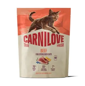 Сухий беззерновий корм Carnilove True Fresh Beef Sterilised - для стерилізованих котів, з яловичиною