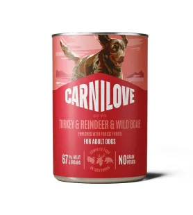 Беззерновой влажный корм Carnilove Turkey & Reindeer & Wildboar — для собак, с индейкой, олениной и диким кабаном