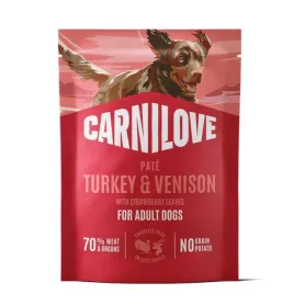 Беззерновой влажный корм Carnilove Turkey & Venison with Stawberry Leaves - для собак, с индейкой и олениной с листьями клубники
