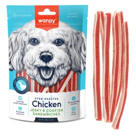 Wanpy Chicken Jerky and Codfish Sandwiches