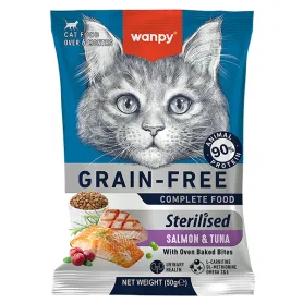 Сухий беззерновий корм Wanpy Sterilized Cat Grain Free Salmon & Tuna - для стерилізованих котів, з лососем та тунцем