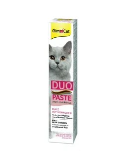Паста GimCat Duo Paste Anti-hairboll malt with chicken - для кошек с чувствительным пищеварением всех пород, мальт и курица