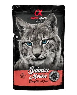Полнорационный влажный корм Alpha Spirit Salmon Mousse Cat – для взрослых кошек, с лососем