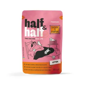 Влажный корм Half&Half - для котят, с курицей и тыквой в соусе