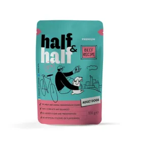 Беззерновой влажный корм Half&Half Beef in Gravy for Adult Dogs - для взрослых собак, кусочки говядины в соусе