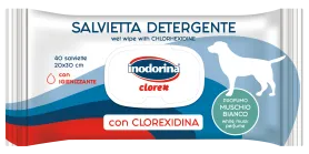 Салфетки Inodorina Clorex для собак с хлоргексидином и ароматом белого мускуса