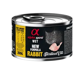 Полнорационный влажный корм Alpha Spirit Rabbit Sterilized Cat для стерилизованных кошек всех пород, с кроликом