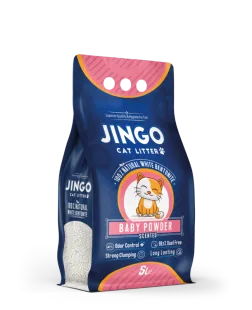 Бентонитовый наполнитель Jingo, с ароматом детской присыпки