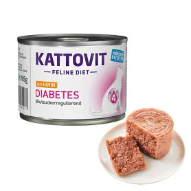 Влажный лечебный корм Kattovit Veterinary Diabetes для кошек с сахарным диабетом и ожирением, с курицей