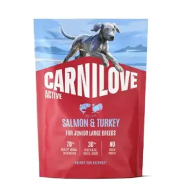 Сухий беззерновий корм Carnilove Active Salmon & Turkey Junior Large Breed - для молодих собак великих порід, з лососем та індичкою