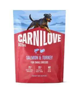 Сухий беззерновий корм Carnilove Active Salmon & Turkey Small Breed - для дорослих собак малих порід, з лососем та індичкою