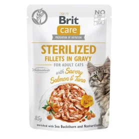 Brit Care Sterilized Fillets in Gravy Savory Salmon and Tuna