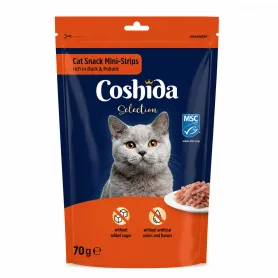 Ласощі Coshida Selection Cat Snack Mini-Strips rich in Duck & Pollock - для котів, міні-смужки з качкою та мінтаєм