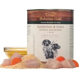 Влажный корм Hubertus Gold Rabbit & Chicken (Хубертус) – для собак, с кроликом, курицей, пшеном и морковью