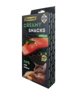 Рідкі ласощі Lucky Star Creamy Snack Salmon - для котів, з диким лососем