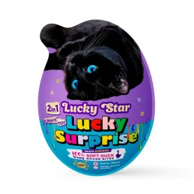 Ласощі-сюрприз 2 в 1 Lucky Star Lucky Surprise Soft Duck Round Bites - для котів, з іграшкою та шматочками вʼяленого качиного мʼяса