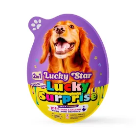 Ласощі-сюрприз 2 в 1 Lucky Star Lucky Surprise Duck Drumsticks - для собак, з іграшкою та мʼякими качиними гомілками з кальцієвою кісткою