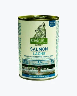 Влажный корм Isegrim Junior Salmon with Millet, Blueberries & Wild Herbs (Изегрим) – для щенков, с лососем, пшеницей, черникой и дикими травами