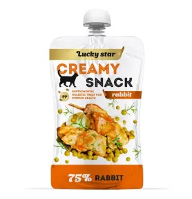 Ласощі Lucky Star Creamy Snack Rabbit - для котів, лагідне пюре з кроликом