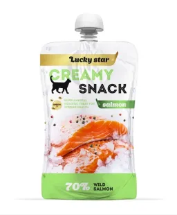 Ласощі Lucky Star Creamy Snack Salmon - для котів, лагідне пюре з лососем