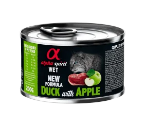 Полнорационный влажный корм Alpha Spirit Duck with Green Apple для взрослых кошек всех пород, с уткой и зелеными яблоками