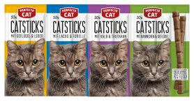 Набор лакомств Perfecto Cat Cat Sticks - для кошек, ассорти 4 вкуса (4 блистера по 10 палочек)