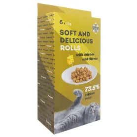 Ласощі Lucky Star Soft and Delicious Rolls - для котів, роли з куркою та сиром (6 стіків по 10 г)