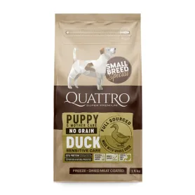 Сухий беззерновий корм Quattro Puppy Duck Small Breed для цуценят, вагітних та лактуючих самок дрібних порід з качкою