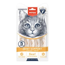 Жидкое функциональное лакомство Wanpy Functional Creamy Lickable Treat Joint Support - для суставов, для кошек, с говядиной и курицей (5 стиков по 14 г)