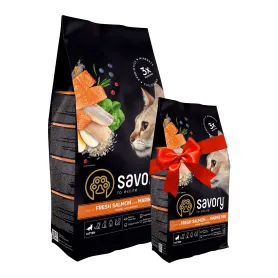 Набір сухого корму Savory Kitten rich in Fresh Salmon with Marine Fish - для кошенят всіх порід, зі свіжим лососем та морською рибою