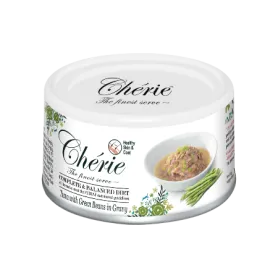 Беззерновой влажный корм Cherie Complete & Balanced Diet Tuna with green beans in gravy - для кошек всех пород, для ухода за шерстью и кожей с тунцом и зеленой фасолью в соусе