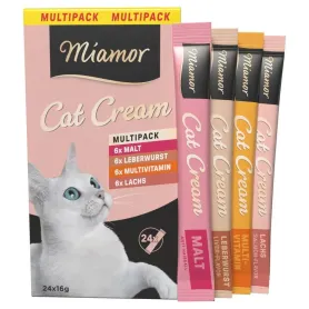 Набір ласощів Miamor Cat Cream - для котів, асорті 4 смаки (24 стіки по 16 г)